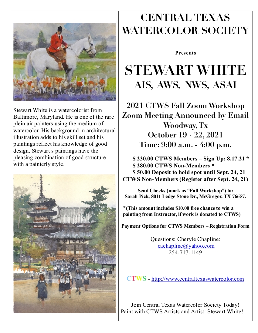 2021 CTWS Fall Membership Workshop Artist with Stewart White