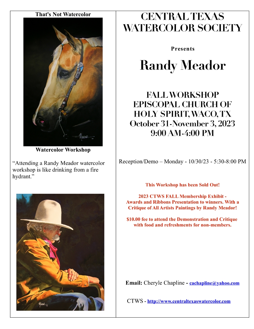 2023 CTWS Fall Workshop with Artist Randy Meador